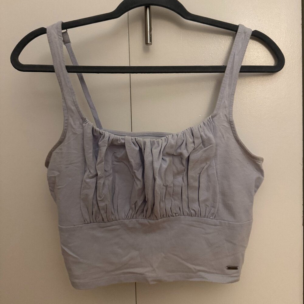 Hollister Baby Blue Cropped Tank Top (Large)